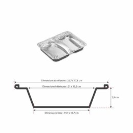 Plat 2 compartiments aluminium 72,5 cl - par 100