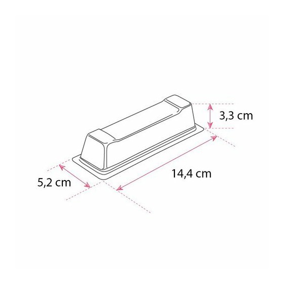 Moule aiguillette PET cristal 14,4 x 5,2 x 3.3 cm - par 100