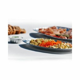 Plat traiteur ovale en aluminium 43 x 28 cm - par 10