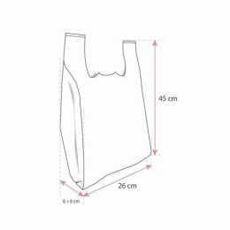 Sac bretelles rose PEBD 50 µ  45 x 26 + 6 cm - par 500