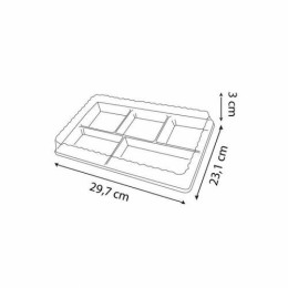 Couvercle polystyrène pour plateau repas 5 compartiments - par 200