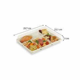 Couvercle PLA pour plateau repas 5 compartiments - par 50