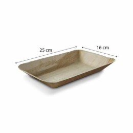 Assiette rectangle palmier 25 x 16 cm - par 25