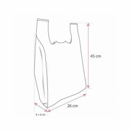 Sac bretelles noir PEBD 50 µ  45 x 26 + 6 cm - par 500