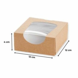 Boite carton kraft à fenêtre 120 x 120 x 40 mm - par 50
