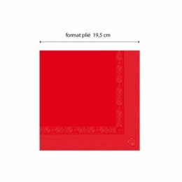 Serviette ouate rouge 39 x 39 cm - par 100