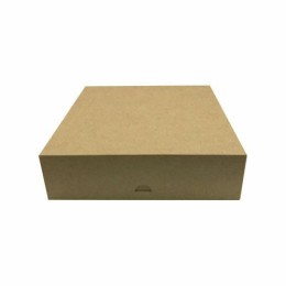 Boîte pâtissière Kraft brun 18 x 18 x 5 cm - par 50