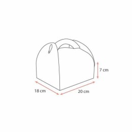 Boîte pâtissière en carton à poignée blanche 18 x 18 x 6 cm - par 50