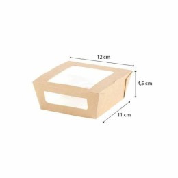 Boîte carton biodégradable 45 cl avec fenêtre PLA - par 200