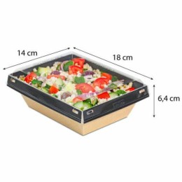 Boîte Luxifood carton kraft noir 85 cl + couvercle - par 20