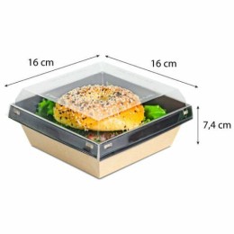 Boîte Luxifood carton kraft noir 90 cl + couvercle - par 20