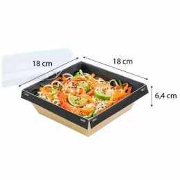 Boîte Luxifood carton kraft noir 120 cl + couvercle - par 20