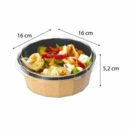 Saladier Luxibowl carton noir et kraft 75 cl - par 40