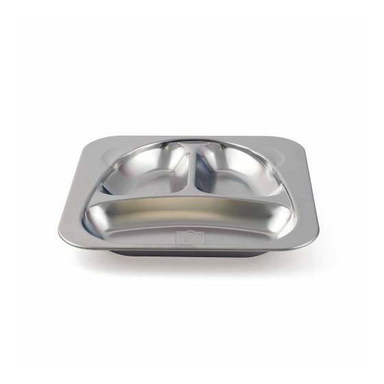 Plateau 3 compartiments inox ourson - par 12 Plateau 3 compartiments inox ourson - par 12