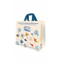 Sac réutilisable PP tissé imprimé poissonnerie 45 x 40 + 22 cm - par 25