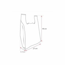 Sac bretelles blanc PEBD 50 µ - 49 x 27 + 9 cm en boite distributrice - par 500