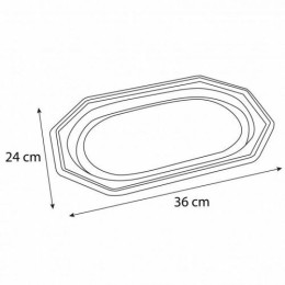 Plateau octogonal PET noir 350 x 250 mm - par 50