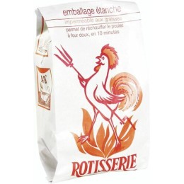 Sac poulet rôti "Rôtisserie" kraft 35,5 x 18 + 9 cm - par 500