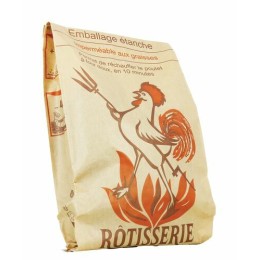 Sac poulet kraft brun rôtisserie 34 x 18 + 6,5 cm - par 500