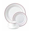 Assiette creuse blanc filet bordeaux ø 22,5 cm - par 12