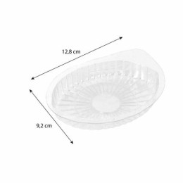 Barquette steak haché ovale polystyrène PVC transparent 13 x 9 x 2 cm - par 250