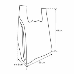 Sac bretelles vert PEBD 50 µ  45 x 26 + 6 cm - par 500