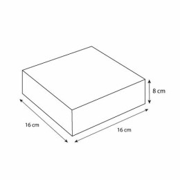 Boîte pâtissière kraft brun avec couvercle 16 x 16 x 8 cm - par 50