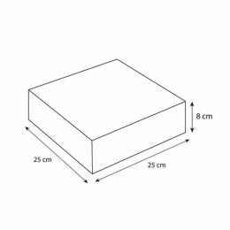 Boîte pâtissière kraft brun avec couvercle 25 x 25 x 8 cm - par 50