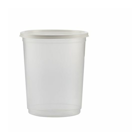 Pot plastique transparent 1000 ml + couvercle blanc - par 250 Pot plastique transparent 1000 ml + couvercle blanc - par 250
