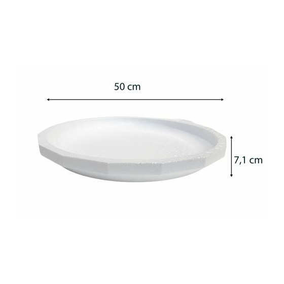 Plateau fruits de mer polystyrène rond blanc Ø 50 cm - par 20
