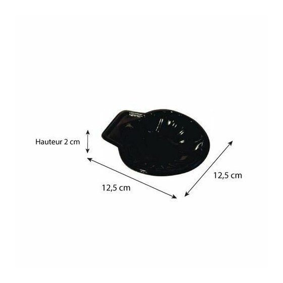 Coquille Saint Jacques plastique noire 12,5 cm - par 100