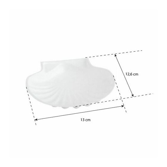 Coquille Saint Jacques plastique blanche 13 cm - par 100