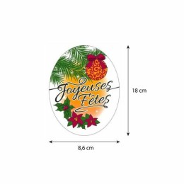 Azyme Joyeuses Fêtes ovale 110 x 86 mm - par 18