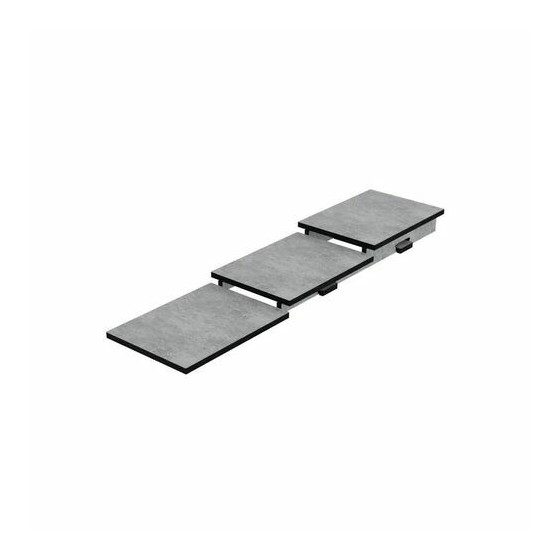 Escalier de présentation 3 niveaux HPL gris 24 x 84 x 10 cm Escalier de présentation 3 niveaux HPL gris 24 x 84 x 10 cm