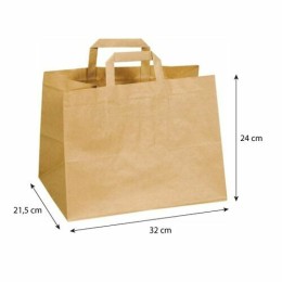 Sac cabas kraft brun format traiteur 32 x 24 + 21,5 cm - par 250