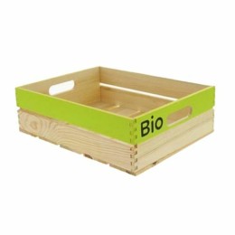 Cagette bois avec logo bio 40 x 30 x 12 cm