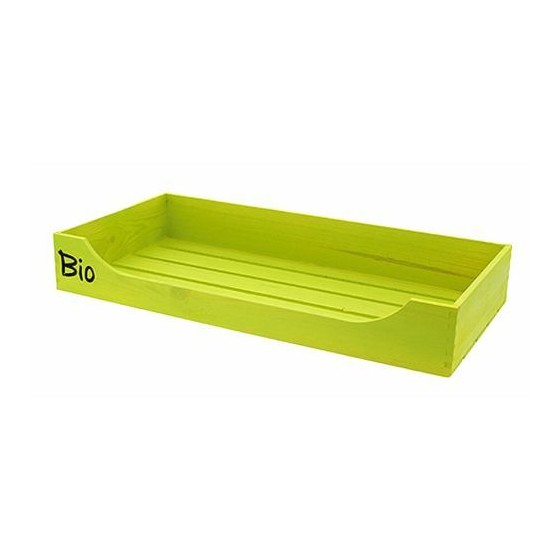Cagette bois avec ouverture et logo bio 62 x 30 x 9 cm Cagette bois avec ouverture et logo bio 62 x 30 x 9 cm