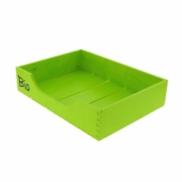 Cagette bois avec ouverture et logo bio 40 x 30 x 9 cm