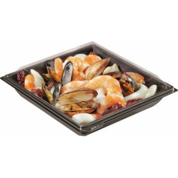 Assiette fond noir avec couvercle Cristal PET  70 cl - par 240
