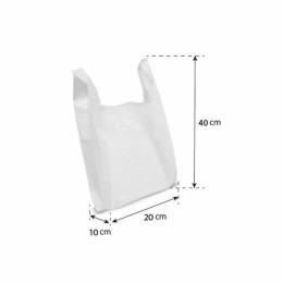Sac bretelles blanc PEBD 50 µ - 40 x 20 + 10 cm - par 500