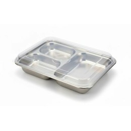 Couvercle polypropylène pour plateau 5 compartiments inox - par 12