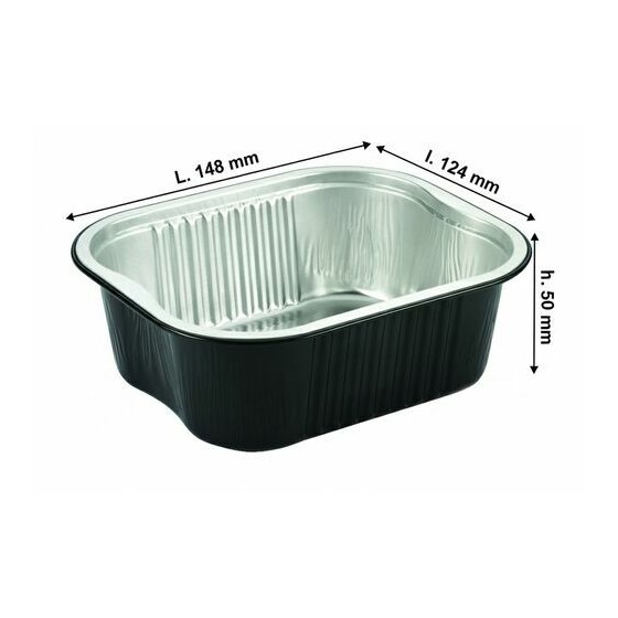 Barquette aluminium noir lisse Ready2Cook 579 ml - par 150 Barquette aluminium noir lisse Ready2Cook 579 ml - par 150