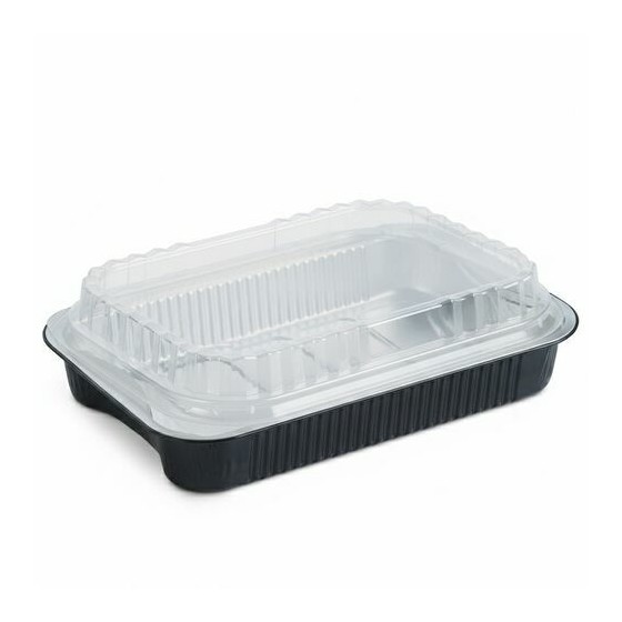 Barquette aluminium noir lisse Ready2Cook 1896 ml - par 100 Barquette aluminium noir lisse Ready2Cook 1896 ml - par 100