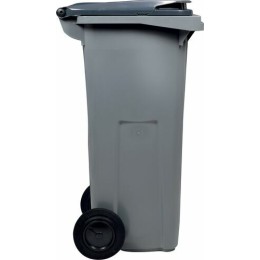 Poubelle plastique grise sur roues 120 L