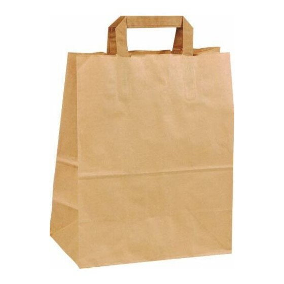 Sac kraft brun à poignées plates 45 x 17 x 47 cm - par 150 Sac kraft brun à poignées plates 45 x 17 x 47 cm - par 150