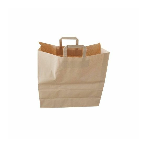 Sac kraft brun à poignées plates 45 x 17 x 47 cm - par 150 Sac kraft brun à poignées plates 45 x 17 x 47 cm - par 150