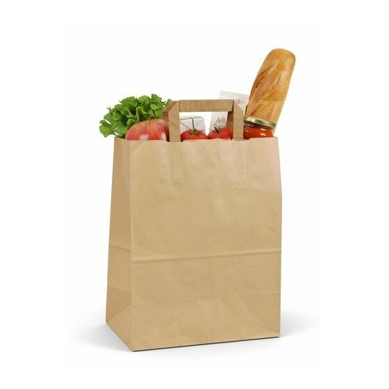 Sac kraft brun à poignées plates 45 x 17 x 47 cm - par 150 Sac kraft brun à poignées plates 45 x 17 x 47 cm - par 150