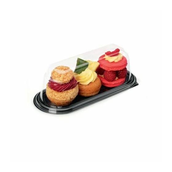 Boite à éclair fond noir avec couvercle transparent 18 x 7,5 x 5,5 cm - par 30 Boite à éclair fond noir avec couvercle transparent 18 x 7,5 x 5,5 cm - par 30