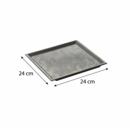 Plateau texturé ardoise ps noir 24 x 24 cm - par 10