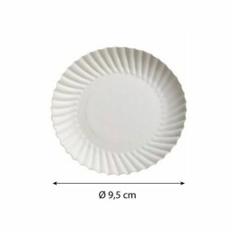 Assiette ronde carton intérieur écru extérieur blanc Ø 9,7 cm - par 50
